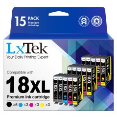 LxTek Compatible Cartouches d'encre Remplacement pour Epson 18XL pour Expression Home XP-322 XP-215 XP-205 XP-225 XP-305 XP-325 