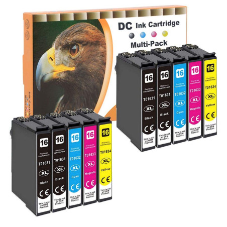 D&C Cartouches d'encre Remplacement pour Epson 16 16XL pour Epson Workforce WF-2750 WF-2760 WF-2660 WF-2650 WF-2630 WF-2540 WF-2