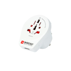 SKROSS - 1.500261 | World to UK USB - Adaptateur de Voyage - Monde vers Royaume-Uni (UK) avec USB Chargeur - Puissance :100V – 7
