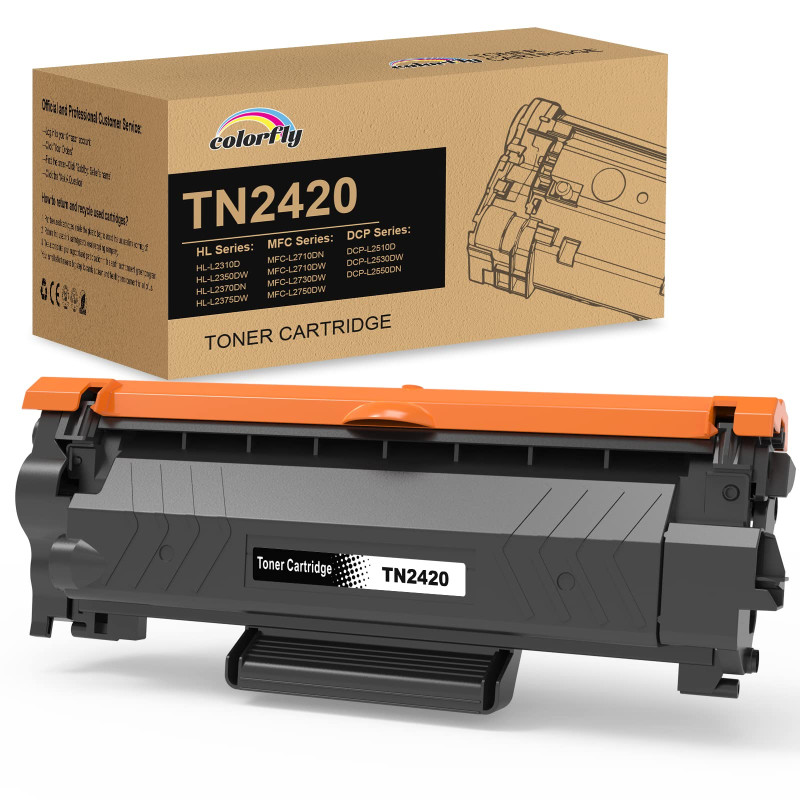 TN2420 Cartouche de Toner Compatible pour Brother TN2420 TN-2420 TN2410 TN-2410 pour MFC-L2710DW DCP-L2530DW HL-L2350DW DCP-L251