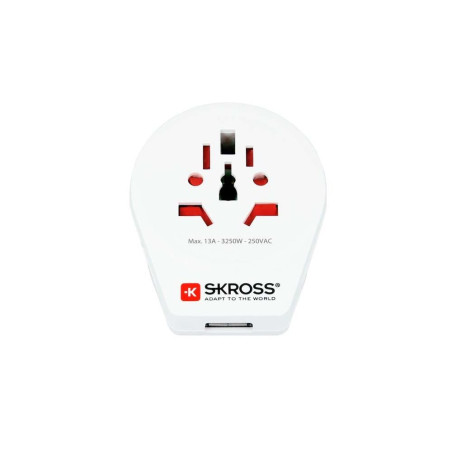 SKROSS - 1.500261 | World to UK USB - Adaptateur de Voyage - Monde vers Royaume-Uni (UK) avec USB Chargeur - Puissance :100V – 7
