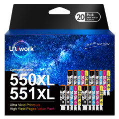 Uniwork Compatible Cartouches d'encre Remplacement pour Canon 550