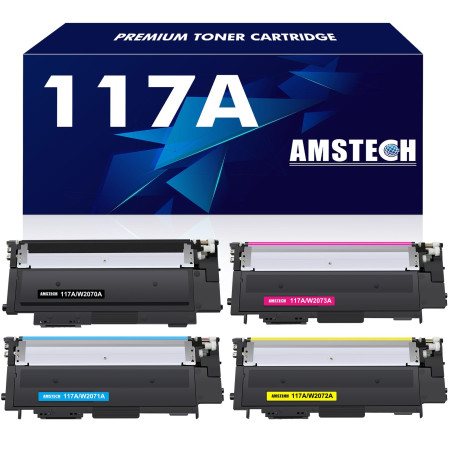 4-Pack Cartouche de 117A Toner Compatible pour HP Color Laser MFP 178nw 179fnw 150nw 150a 178nwg 179fwg 178 179 150 W2070A W2071