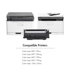 4-Pack Cartouche de 117A Toner Compatible pour HP Color Laser MFP 178nw 179fnw 150nw 150a 178nwg 179fwg 178 179 150 W2070A W2071