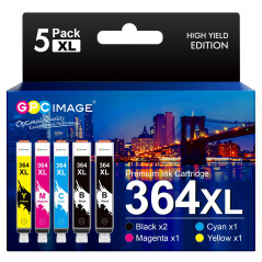 GPC Image 364XL Cartouches d'encre Compatibles pour HP 364 pour Photosmart 5520 5510 5520 5524 Deskjet 3520 Officejet 4622 4622