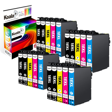 Koala Cartouche d’Encre Compatible pour Epson 18XL T1811-T1814 pour Expression Home XP-102 XP-202 XP-305 XP-405 XP-205 XP-302 XP