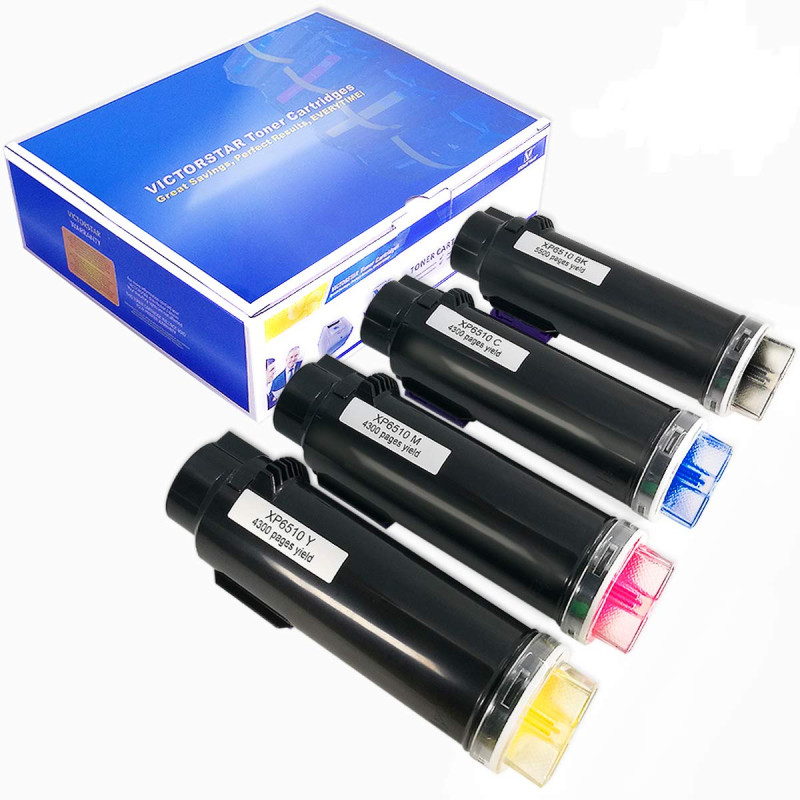 VICTORSTAR Cartouche de Toner Compatible Xerox 6510 6515 (Noir + Cyan + Magenta + Jaune) 4 Couleurs The Highest Yield 5500 Pages