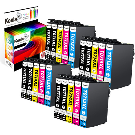 Koala 20-Pack T0715 T0711 Cartouche d’Encre Compatible pour Epson T0711 T0712 T0713 T0714 pour SX100 SX110 SX210 SX215 SX410 SX4
