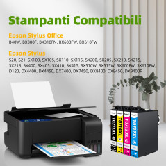 Koala 20-Pack T0715 T0711 Cartouche d’Encre Compatible pour Epson T0711 T0712 T0713 T0714 pour SX100 SX110 SX210 SX215 SX410 SX4