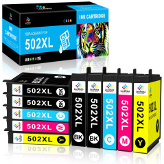 LeciRoba Lot de 10 cartouches d'encre 502XL pour Epson XP-5100 XP-5105 XP-5150 XP-5155 Epson WF-2860 WF-2865 WF-2880 WF-2885 (4