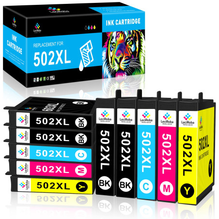 LeciRoba Lot de 10 cartouches d'encre 502XL pour Epson XP-5100 XP-5105 XP-5150 XP-5155 Epson WF-2860 WF-2865 WF-2880 WF-2885 (4
