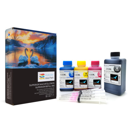 Office Channel24 Kit d’Encre de Recharge 550 ML Compatible HP 301 / 301XL – pour HP DeskJet 1010, 1510, 2620, 2622, OfficeJet 46