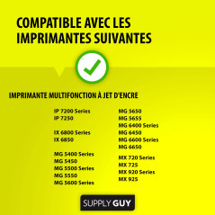 Supply Guy 20 Cartouches d'encre avec Puce Compatible avec Canon PGI-550 / CLI-551 pour Pixma IP7200 IP7250 IX6850 MG5450 MG5500