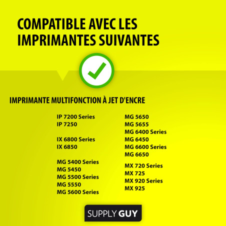 Supply Guy 20 Cartouches d'encre avec Puce Compatible avec Canon PGI-550 / CLI-551 pour Pixma IP7200 IP7250 IX6850 MG5450 MG5500