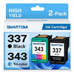 SMARTOMI 337 343 Cartouches compatibles avec HP 337 343 XL Cartouches d'encre pour HP DeskJet 5940 6940 6980 D4160, PhotoSmart 2