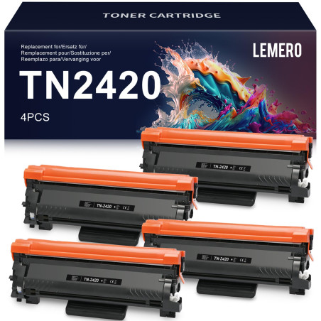 LEMERO Compatible pour Toner Brother TN2420 TN-2420 TN2410 TN-2410 pour Brother DCP-L2530DW MFC L2710DW DCP-L2510D HL-L2375DW HL