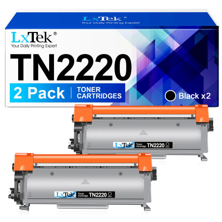 LxTek Compatible Cartouche de Toner Remplacement pour Brother TN2220 TN2010 pour MFC-7360N DCP-7055 HL-2130 MFC-7460DN HL-2240 H