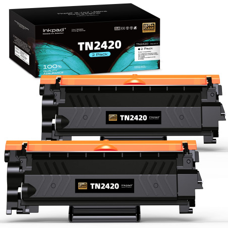 TN2420 Toner Cartouche de Compatible pour Toner Brother TN2420 TN2410, DCP-l2530DW MFC-L2710DW MFC-L2710DN MFC-L2730DW MFC-L2750