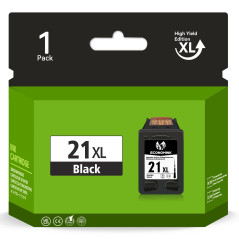 Economink 21XL Cartouche d'encre Remanufacturées pour 21 XL Noir pour PSC 1406 DeskJet F2288 F2185 D1555 D1568 F2275 F4180 D1455
