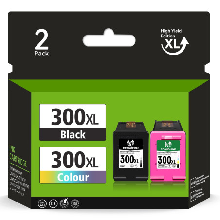 Economink 300XL Cartouche d'encre Remanufacturées pour HP 300 XL Noir et Couleur pour PhotoSmart C4680 C4780 DeskJet F4580 F2480