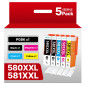 PGI-580XXL CLI-581XXL Cartouches d'encre Remplacement pour Cartouche Canon 580 581 Multipack pour Pixma TS8350 TS8250 TS6150 TS6