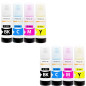 Amaprint Encre compatibles avec Epson 104 pour EcoTank ET-4800 ET-2871 ET-2870 ET-2862 ET-2861 ET-2811 (8 Bouteilles d'encre de 