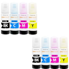Amaprint Encre compatibles avec Epson 104 pour EcoTank ET-4800 ET-2871 ET-2870 ET-2862 ET-2861 ET-2811 (8 Bouteilles d'encre de 