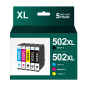 HALLOLUX 502 XL Cartouches d'encre Compatible pour Epson 502 502XL pour XP-5100 XP-5105 XP-5150 XP-5155 WF-2860DWF WF-2865DWF WF