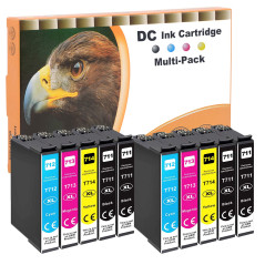 D&C 10x Cartouches d'encre compatibles pour Epson T0711 T0712 T0713 T0714 pour Epson Office B40W BX-300F BX-310FN BX-510 W BX-60