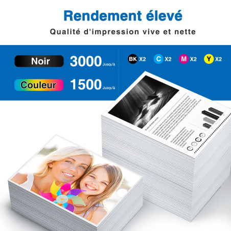 Starink LC3219XL LC3217 Cartouche d'encre Compatible pour Brother MFC-J5335DW, J5330DW, J6930DW, J5730DW, J6530DW (8 Pack)