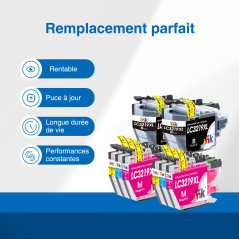 Starink LC3219XL LC3217 Cartouche d'encre Compatible pour Brother MFC-J5335DW, J5330DW, J6930DW, J5730DW, J6530DW (8 Pack)