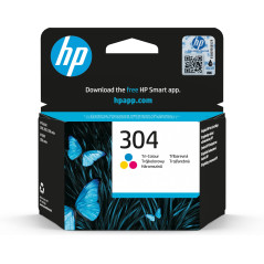 HP 304 Cartouche d'Encre Trois Couleurs Authentique (N9K05AE), Tri-Colour
