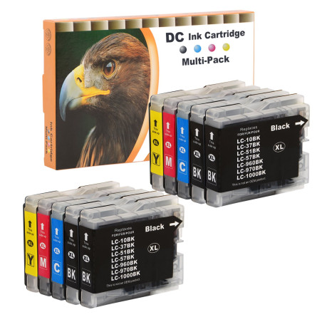 D&C Cartouche d'encre Compatible pour Brother LC-970 LC-1000 XL pour Brother DCP-130C DCP-135C DCP-150C DCP-330C DCP-350C DCP-35