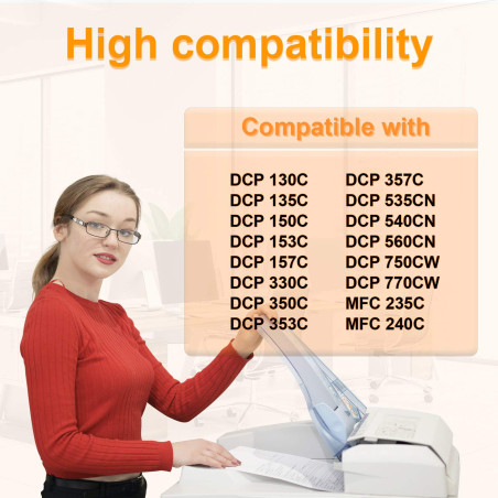 D&C Cartouche d'encre Compatible pour Brother LC-970 LC-1000 XL pour Brother DCP-130C DCP-135C DCP-150C DCP-330C DCP-350C DCP-35