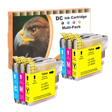 D&C Cartouche d'encre Compatible pour Brother LC-985 XL C/M/Y pour Brother DCP-J125 DCP-J140W DCP-J315W DCP-J315X DCP-J415 DCP-J