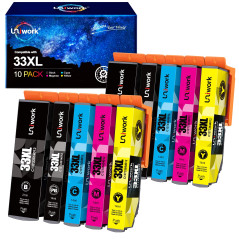Uniwork Lot de 10 Cartouches d'encre compatibles avec Epson 33 XL