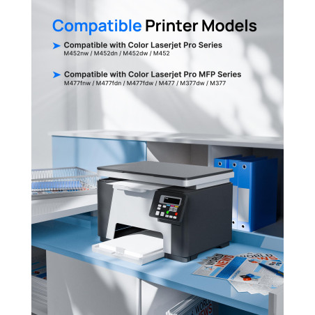 GPC Image 410A Compatible toners pour HP CF410A CF410X 410A 410X cartouches de toner pour HP Color Laserjet Pro MFP M477fdw M477