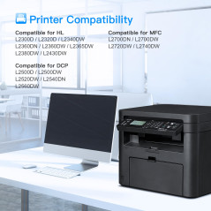 LxTek Compatible Cartouche de Toner Remplacement pour Brother TN2320 TN2310 pour DCP-L2520DW MFC-L2720DW MFC-L2700DW MFC-L2700DN