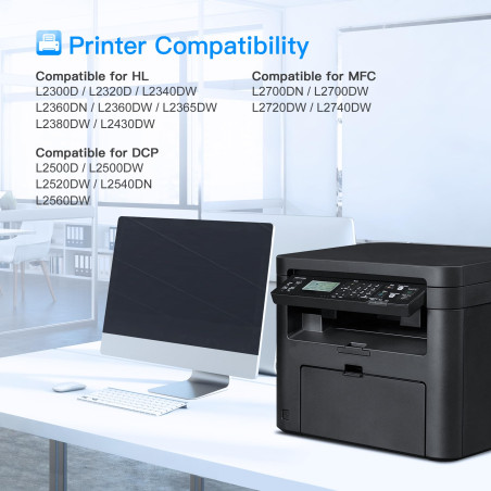 LxTek Compatible Cartouche de Toner Remplacement pour Brother TN2320 TN2310 pour DCP-L2520DW MFC-L2720DW MFC-L2700DW MFC-L2700DN