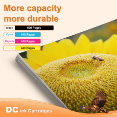 D&C 5x Cartouches d'encre Remplacement pour Epson 16 16XL pour Epson Workforce WF-2750 WF-2760 WF-2660 WF-2650 WF-2630 WF-2540 W