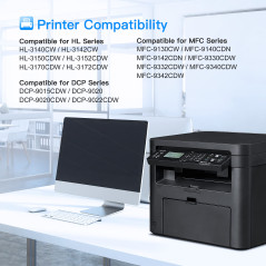 LxTek TN241 Compatible Toner Remplacement pour Brother TN241 TN245 pour MFC-9330CDW DCP-9020CDW MFC-9332CDN DCP-9015CDW MFC-9340
