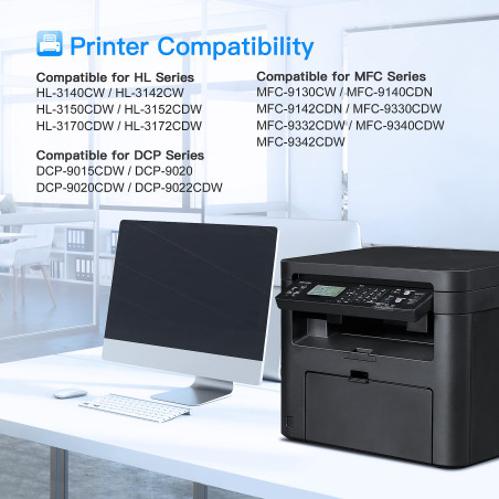 LxTek TN241 Compatible Toner Remplacement pour Brother TN241 TN245 pour MFC-9330CDW DCP-9020CDW MFC-9332CDN DCP-9015CDW MFC-9340