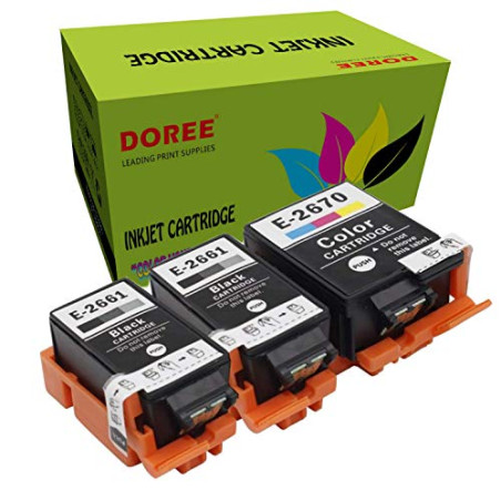 Doree Compatible avec Les Cartouches d'encre Epson T2661, T2670, T-2661, T-2670 de Remplacement pour Les imprimantes Epson WF-10