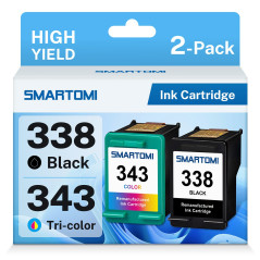 SMARTOMI 338 343 Multipack de 2 Cartouches d'encre compatibles avec modèles HP 338 343 pour imprimantes HP DeskJet 460 5740 6540