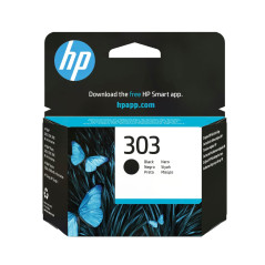 HP 303 Cartouche d'encre noire, Authentique, T6N02AE, Compatible avec les imprimantes Envy Photo 6220 / 6230 / 6255 / 7130 / 782