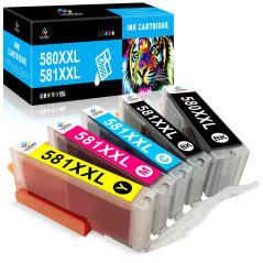 LeciRoba Cartouches d'encre 580XXL 581XXL pour Canon 580 581 580xxl 581xxl pour Canon PGI-580 XXL CLI-581 XXL TR7500 TR8500 TS61