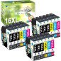 Jettruemedia 16XL Cartouches d'encre Remplacement pour 16 XL avec Workforce WF-2510 WF-2010 WF-2750 WF-2760 WF-2630 WF-2660 WF-2