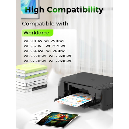Jettruemedia 16XL Cartouches d'encre Remplacement pour 16 XL avec Workforce WF-2510 WF-2010 WF-2750 WF-2760 WF-2630 WF-2660 WF-2