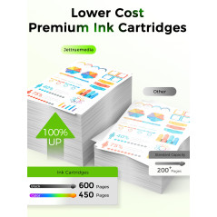 Jettruemedia 16XL Cartouches d'encre Remplacement pour 16 XL avec Workforce WF-2510 WF-2010 WF-2750 WF-2760 WF-2630 WF-2660 WF-2