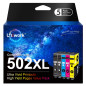 Uniwork 502XL Cartouches d'encre de Remplacement pour Epson 502 502 XL pour Epson Workforce WF-2860 WF-2865 WF-2860DWF WF-2865DW Uniwork 502XL Cartouches d'encre de Remplacement pour Epson 502 502 XL pour Epson Workforce WF-2860 WF-2865 WF-2860DWF WF-2865DW